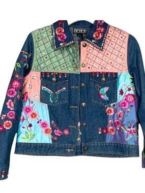 berek Multicolor Embroidered Patchwork Denim Jacket